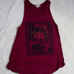 Double Zero Medium Burgundy " Love Finder" Tank